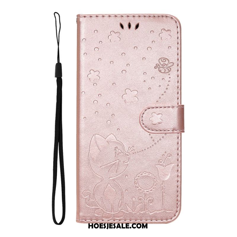 Leren Hoesje Huawei Pura 80 Pro Kat En Bij Bescherming Hoesje