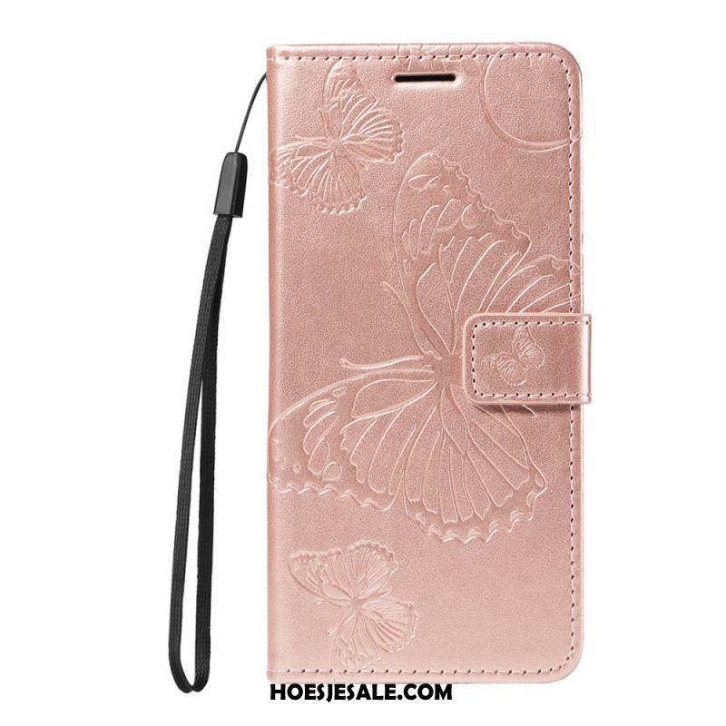 Leren Hoesje Huawei Pura 80 Ultra Groot Vlinders Bescherming Hoesje