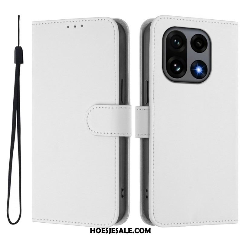 Leren Hoesje Oneplus 15 Effen Bescherming Hoesje