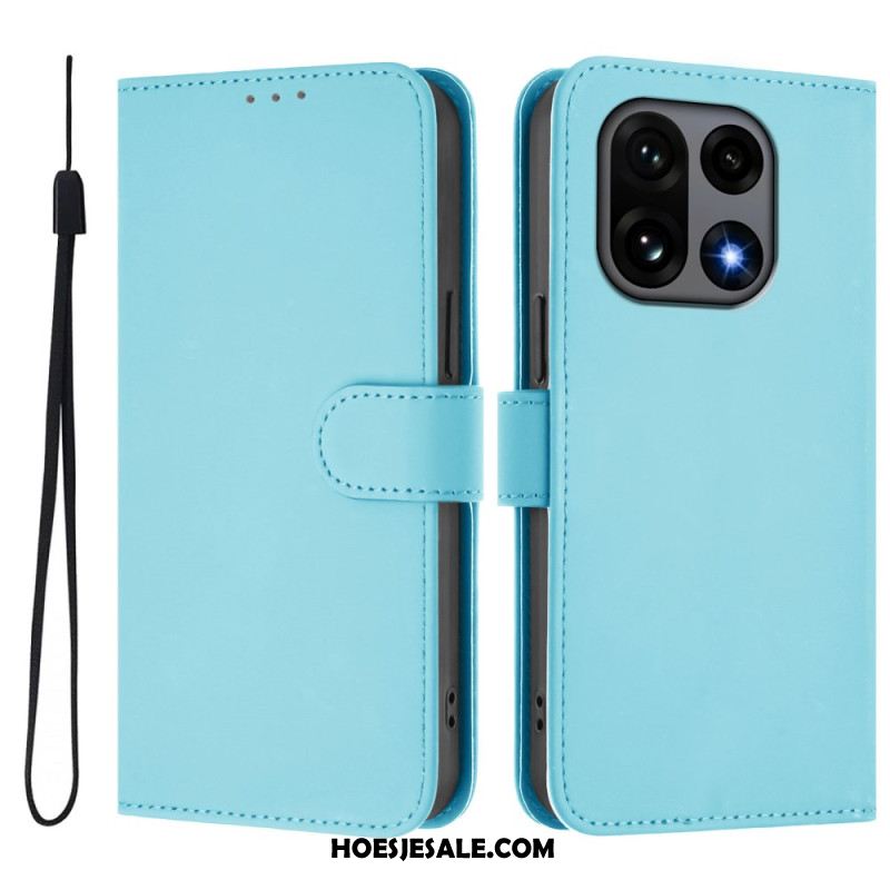 Leren Hoesje Oneplus 15 Effen Bescherming Hoesje