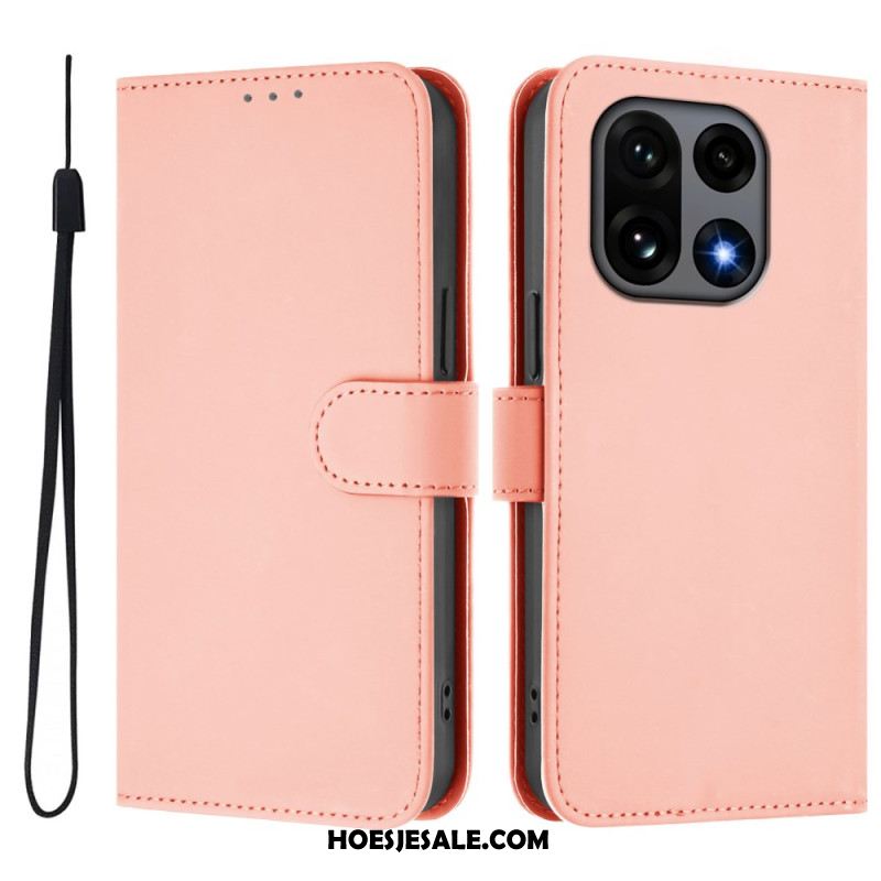 Leren Hoesje Oneplus 15 Effen Bescherming Hoesje