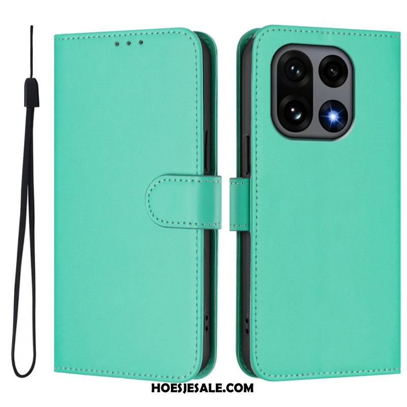 Leren Hoesje Oneplus 15 Effen Bescherming Hoesje