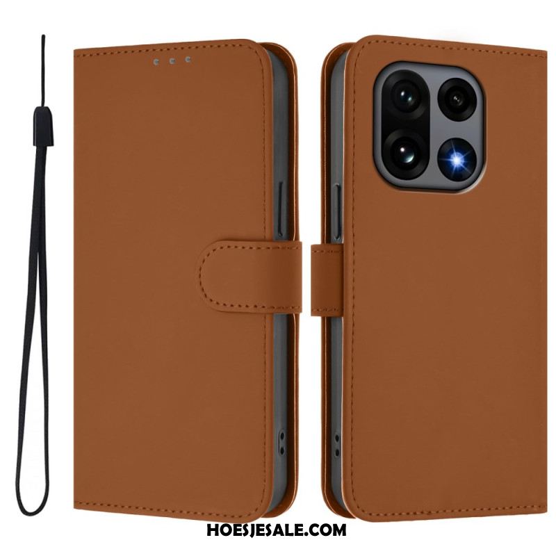 Leren Hoesje Oneplus 15 Effen Bescherming Hoesje