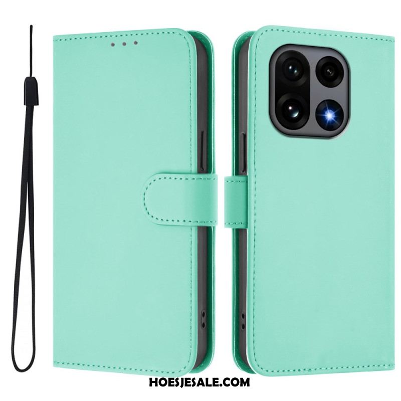 Leren Hoesje Oneplus 15 Effen Bescherming Hoesje