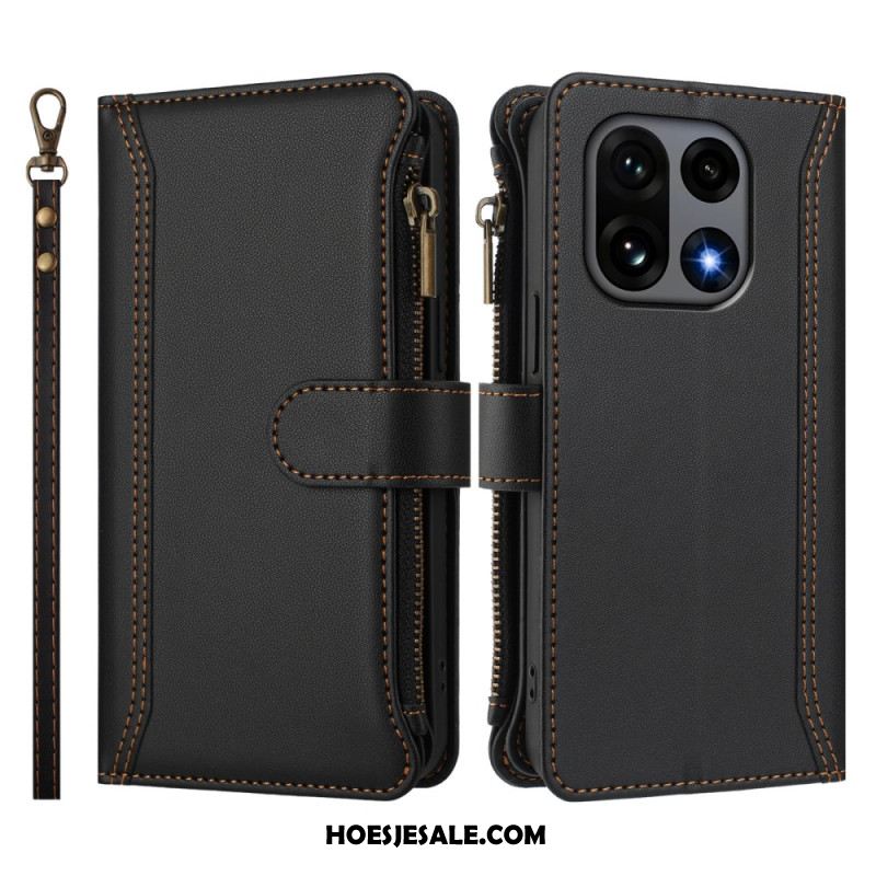 Leren Hoesje Oneplus 15 Portemonnee Met 9 Kaartsleuven En Riempje Bescherming Hoesje