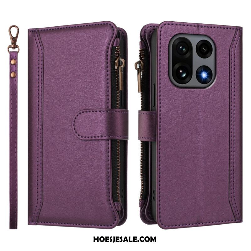 Leren Hoesje Oneplus 15 Portemonnee Met 9 Kaartsleuven En Riempje Bescherming Hoesje