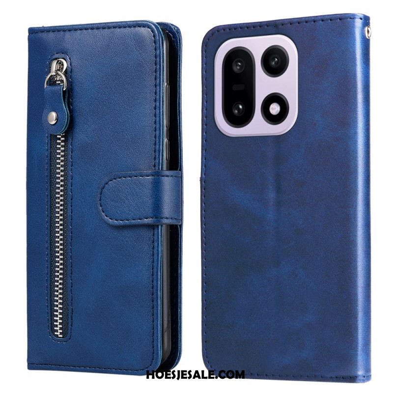 Leren Hoesje Oneplus 15 Zakje Met Rits Bescherming Hoesje