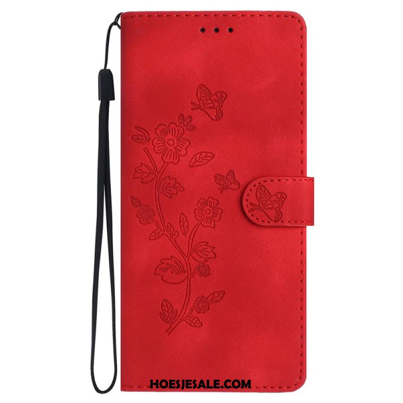 Leren Hoesje Oneplus Nord 4 Bloemenprint