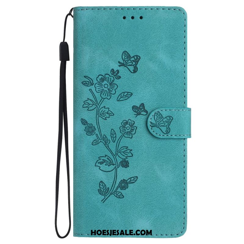 Leren Hoesje Oneplus Nord 4 Bloemenprint
