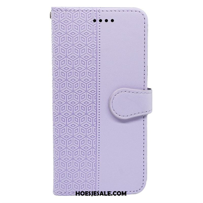 Leren Hoesje Oneplus Nord 4 Kubisch Patroon Bescherming Hoesje