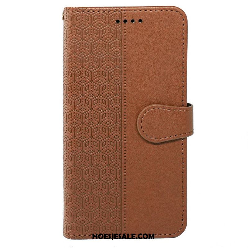 Leren Hoesje Oneplus Nord 4 Kubisch Patroon Bescherming Hoesje