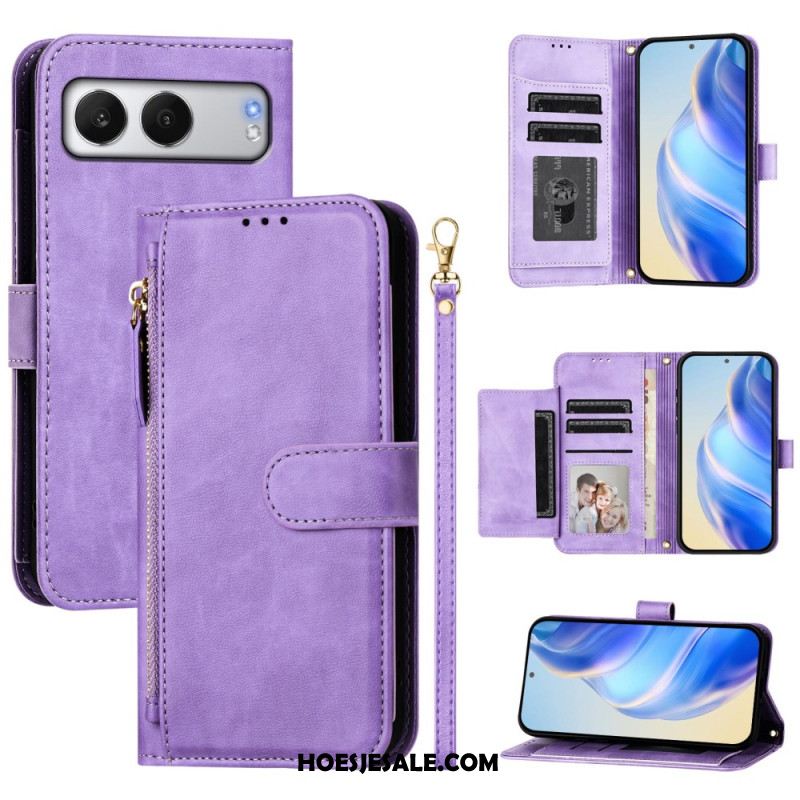 Leren Hoesje Oneplus Nord 4 Portemonnee Met Suède-effect