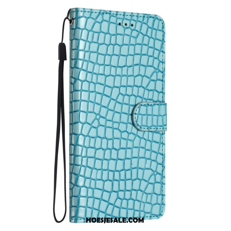 Leren Hoesje Oppo A98 5g Krokodil Met Koord Bescherming Hoesje