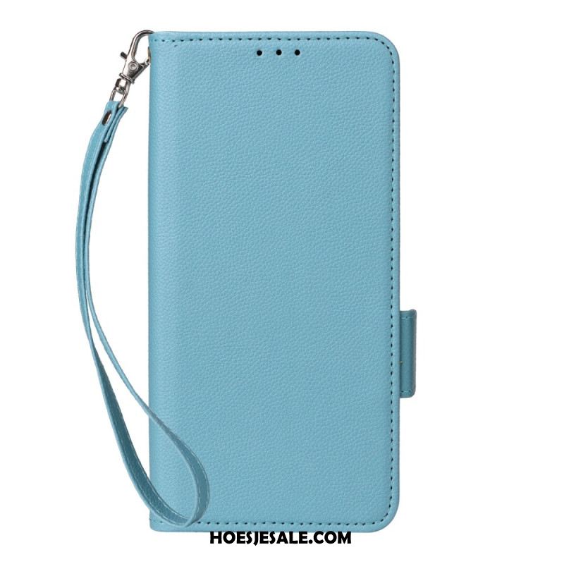 Leren Hoesje Oppo Find X8 Lycheekleurig Imitatieleer Bandje Bescherming Hoesje