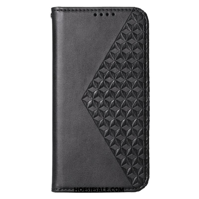 Leren Hoesje Oppo Reno 12 5g Diamantopdruk Met Band