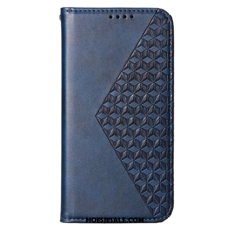 Leren Hoesje Oppo Reno 12 5g Diamantopdruk Met Band