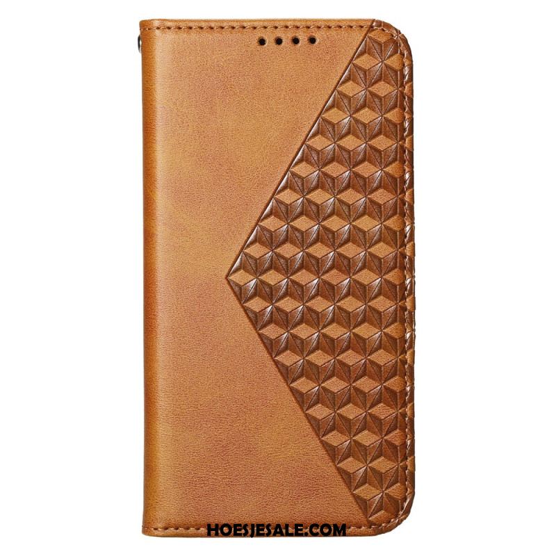 Leren Hoesje Oppo Reno 12 5g Diamantopdruk Met Band
