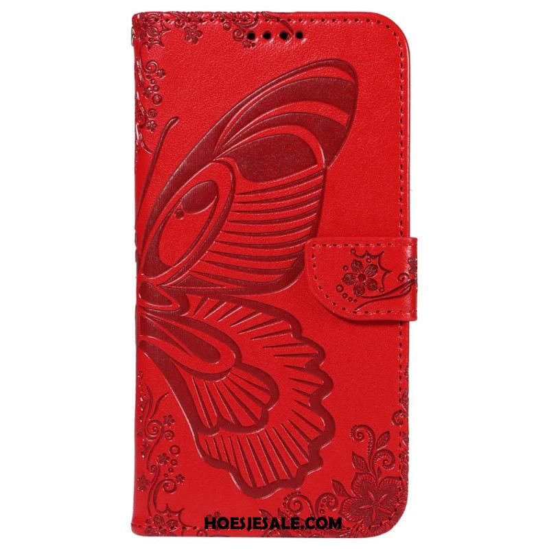Leren Hoesje Oppo Reno 12 Pro 5g Vlinderafbeelding Bescherming Hoesje