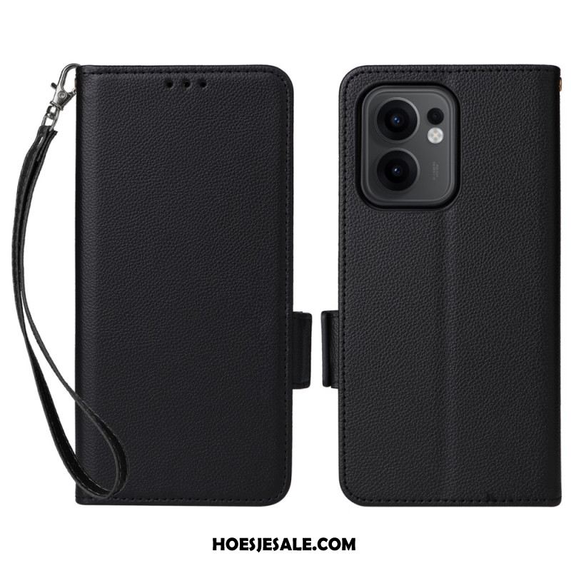 Leren Hoesje Oppo Reno 13f 4g / 5g / 13 Fs 5g Lychee Imitatieleer Koord Bescherming Hoesje