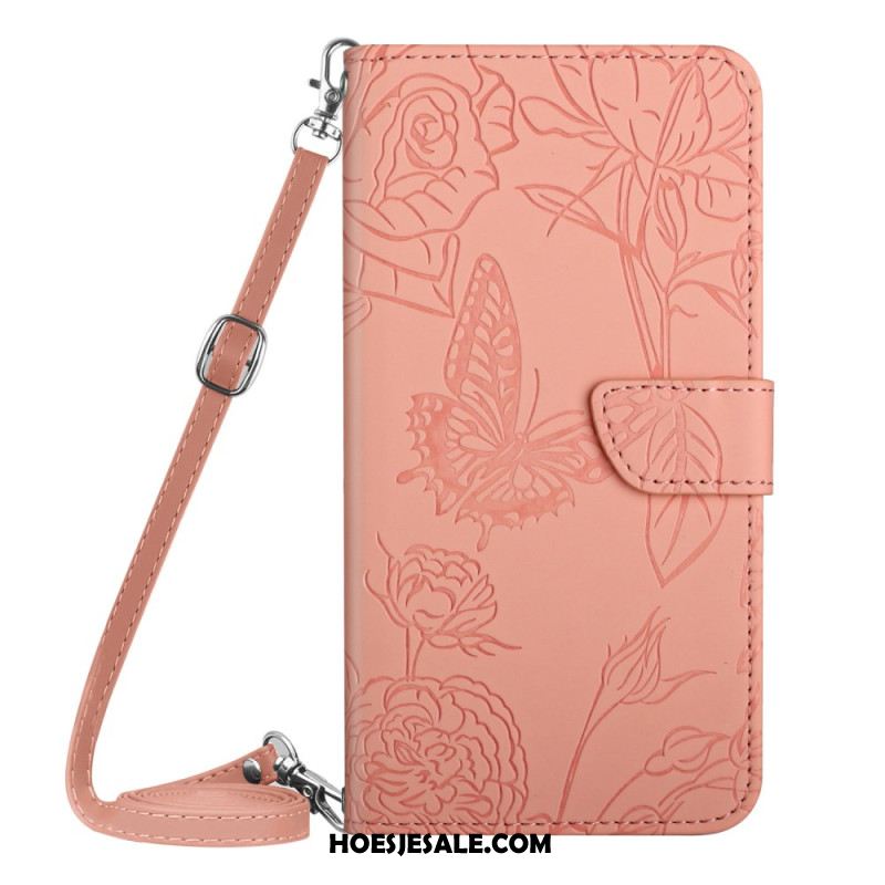 Leren Hoesje Oppo Reno 13f 4g / 5g / 13 Fs 5g Schoudertas Met Vlinderprint