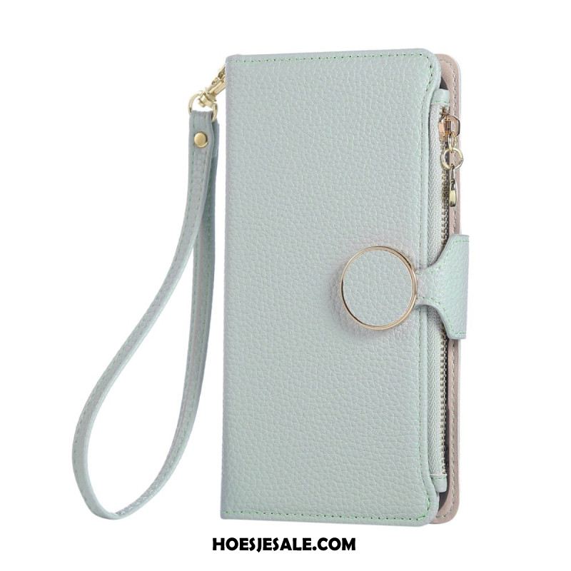 Leren Hoesje Oppo Reno 14 5g Portemonnee Met Rits Bescherming Hoesje