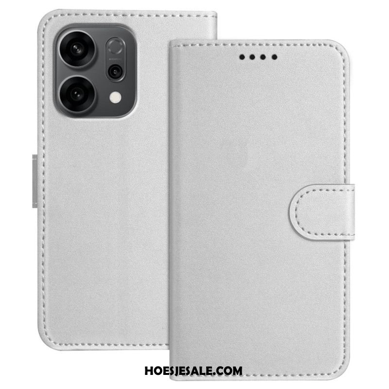 Leren Hoesje Oppo Reno 14f 5g Stiksels Bescherming Hoesje