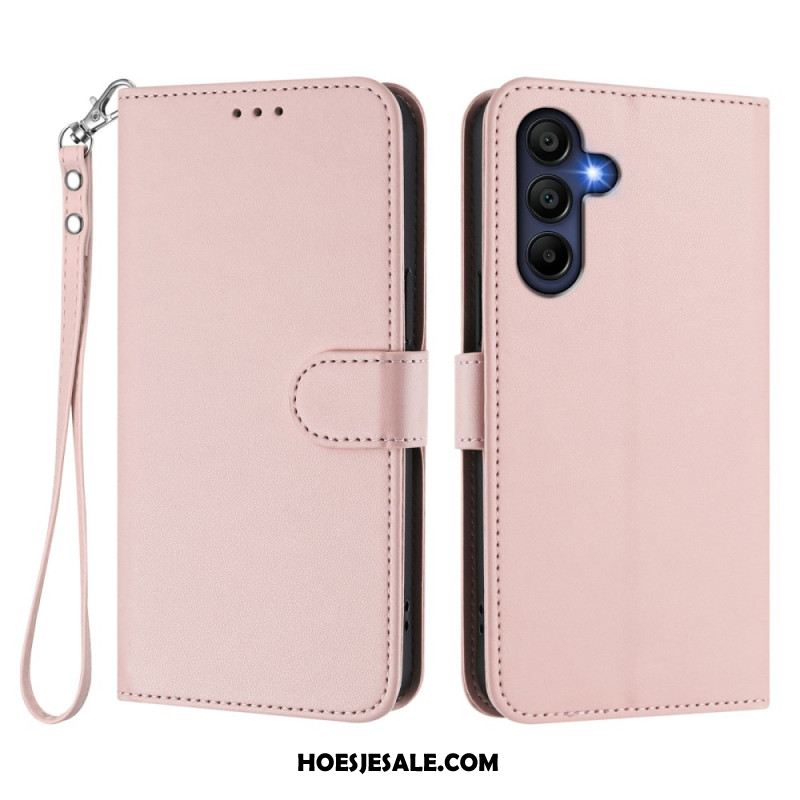 Leren Hoesje Samsung Galaxy A17 4g / 5g Eenvoudig Ontwerp Met Koord Bescherming Hoesje