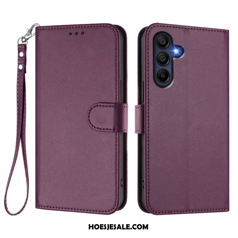 Leren Hoesje Samsung Galaxy A17 4g / 5g Eenvoudig Ontwerp Met Koord Bescherming Hoesje