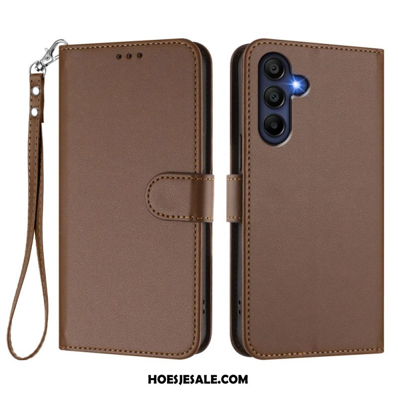 Leren Hoesje Samsung Galaxy A17 4g / 5g Eenvoudig Ontwerp Met Koord Bescherming Hoesje