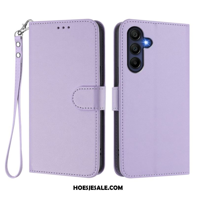 Leren Hoesje Samsung Galaxy A17 4g / 5g Eenvoudig Ontwerp Met Koord Bescherming Hoesje