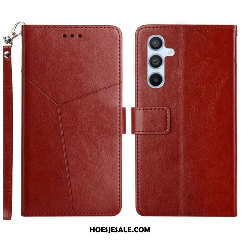 Leren Hoesje Samsung Galaxy M55 5g Y-bandontwerp Bescherming Hoesje