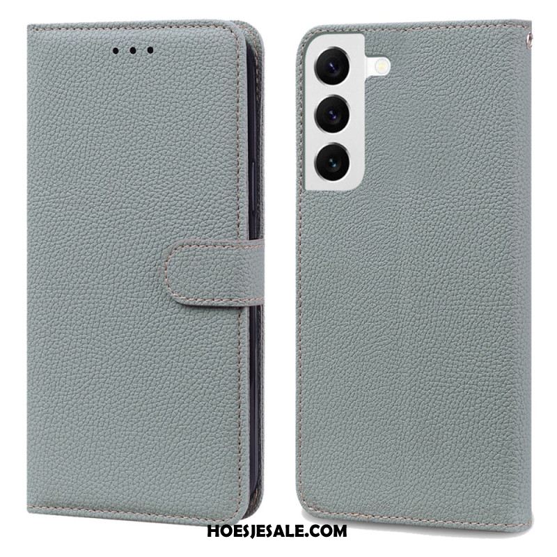 Leren Hoesje Samsung Galaxy S24 5g Litchi Kunstleer Met Riem Bescherming Hoesje