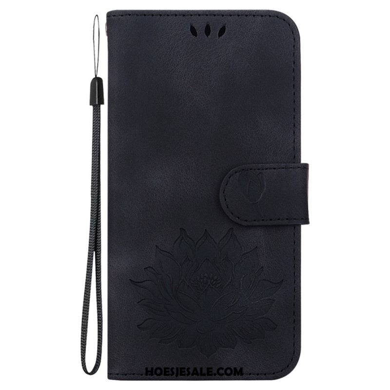 Leren Hoesje Samsung Galaxy S24 Fe Lotusbloem Bescherming Hoesje