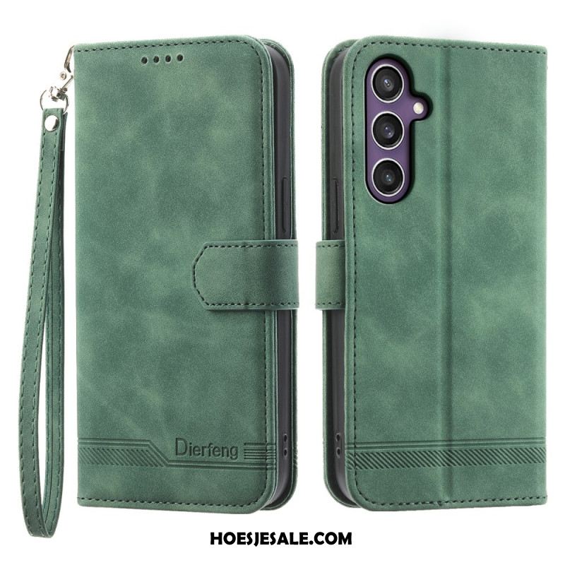 Leren Hoesje Samsung Galaxy S24 Plus 5g Dierfeng Bescherming Hoesje