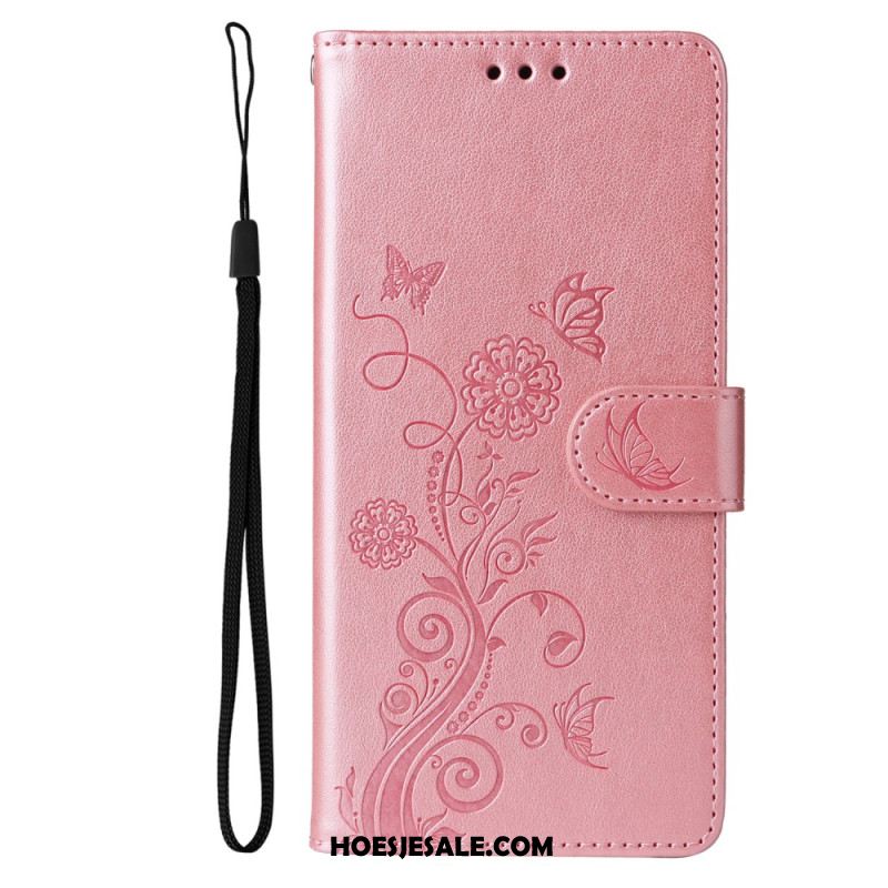 Leren Hoesje Samsung Galaxy S25 5g Edge Bloemenprint Bescherming Hoesje