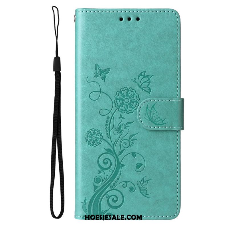 Leren Hoesje Samsung Galaxy S25 5g Edge Bloemenprint Bescherming Hoesje