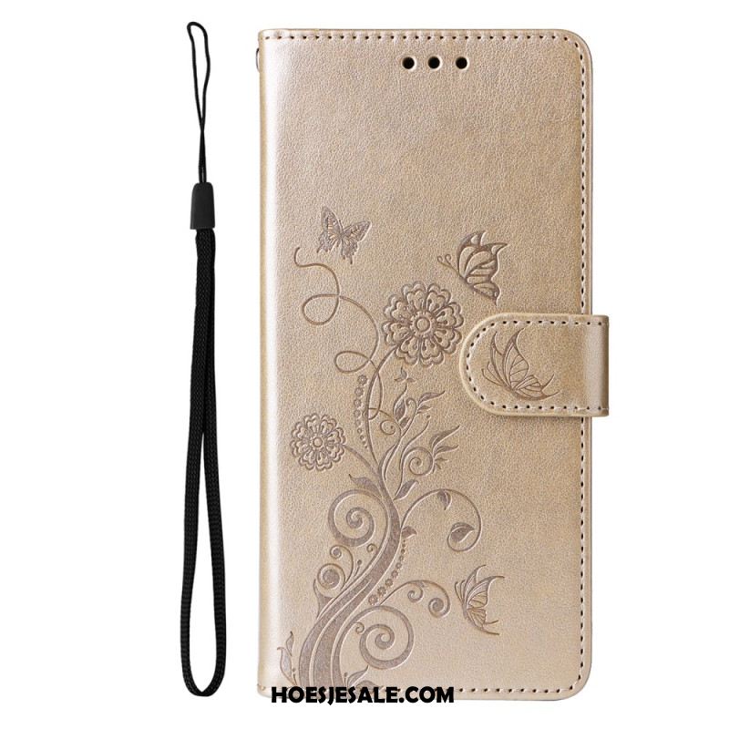 Leren Hoesje Samsung Galaxy S25 5g Edge Bloemenprint Bescherming Hoesje