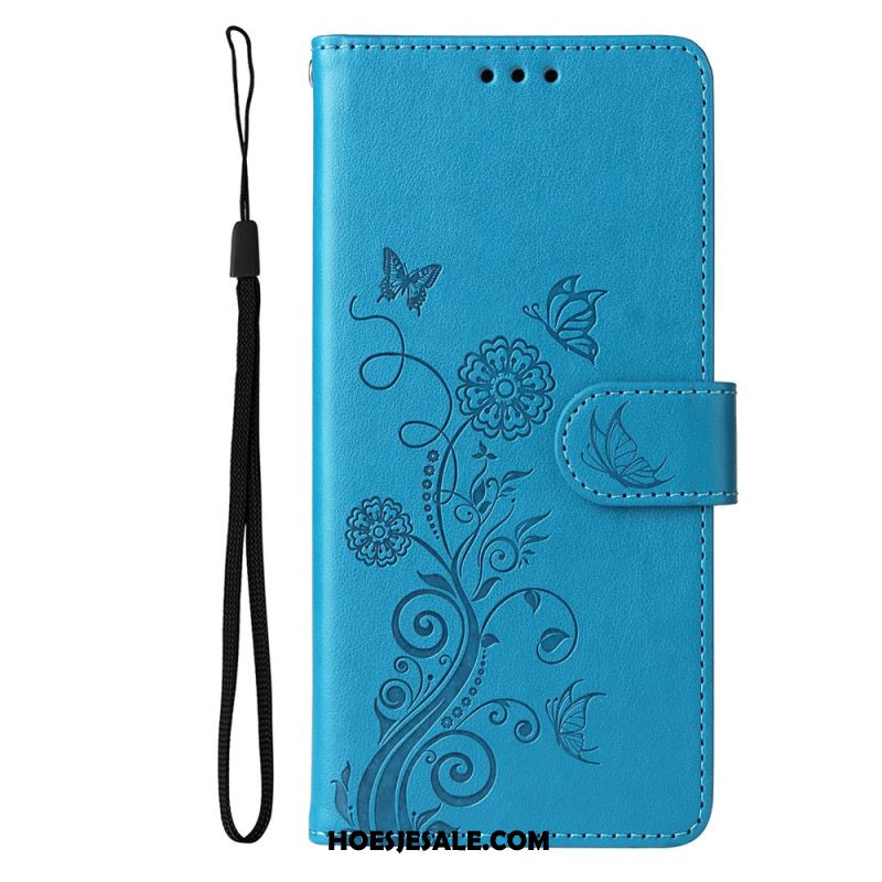 Leren Hoesje Samsung Galaxy S25 5g Edge Bloemenprint Bescherming Hoesje