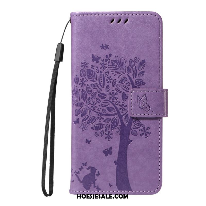 Leren Hoesje Samsung Galaxy S25 5g Edge Boom En Kat Bescherming Hoesje