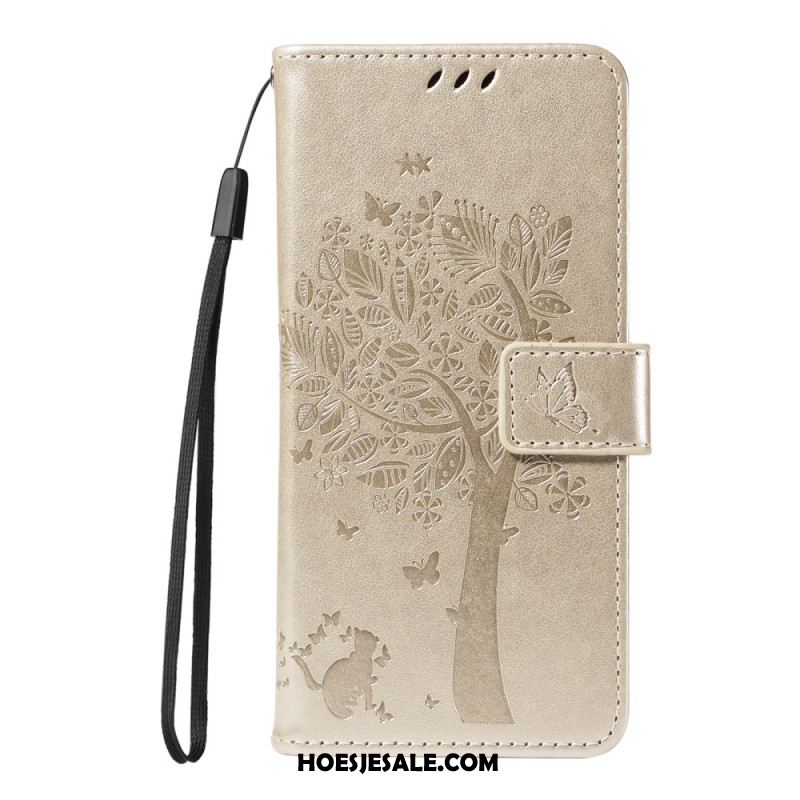 Leren Hoesje Samsung Galaxy S25 5g Edge Boom En Kat Bescherming Hoesje