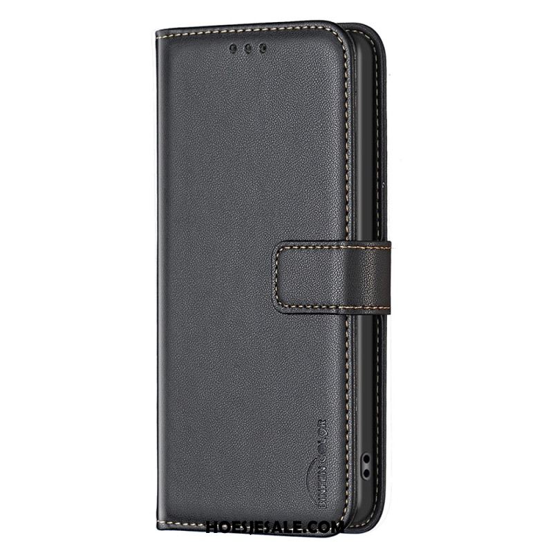 Leren Hoesje Samsung Galaxy S25 5g Edge Klassieke Binfen-kleur