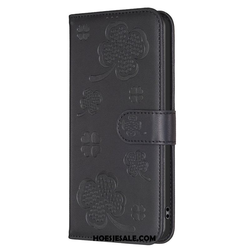 Leren Hoesje Samsung Galaxy S25 5g Edge Klaverpatroon