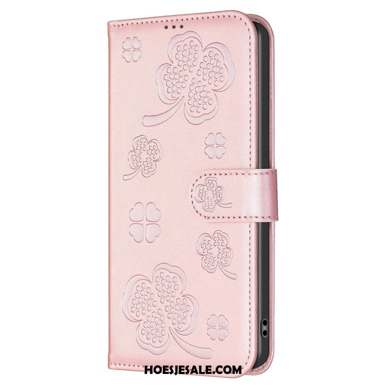 Leren Hoesje Samsung Galaxy S25 5g Edge Klaverpatroon