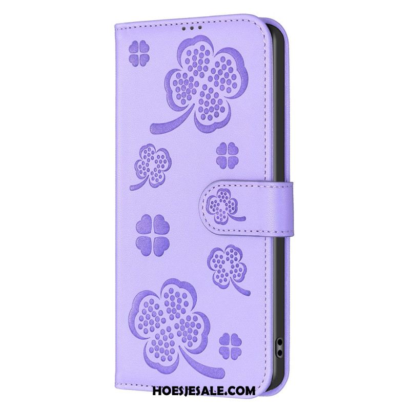 Leren Hoesje Samsung Galaxy S25 5g Edge Klaverpatroon