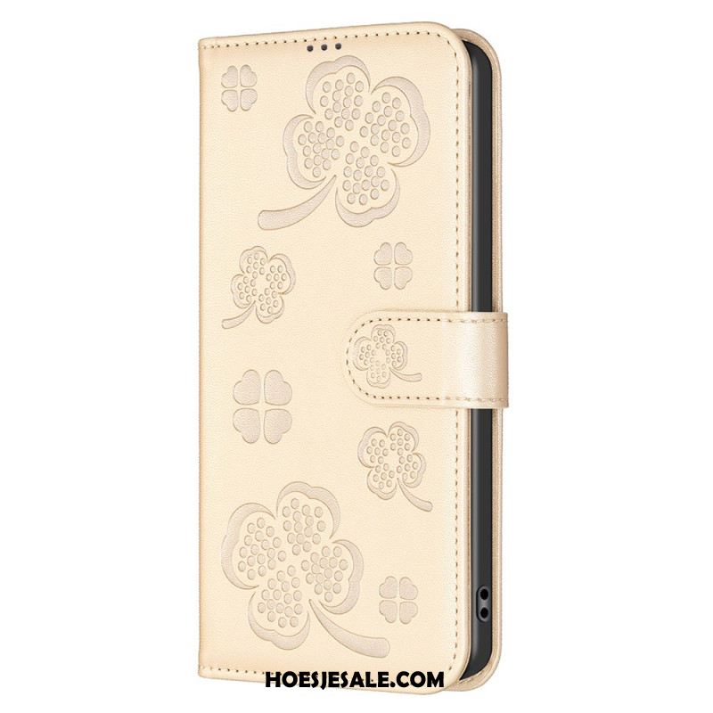 Leren Hoesje Samsung Galaxy S25 5g Edge Klaverpatroon