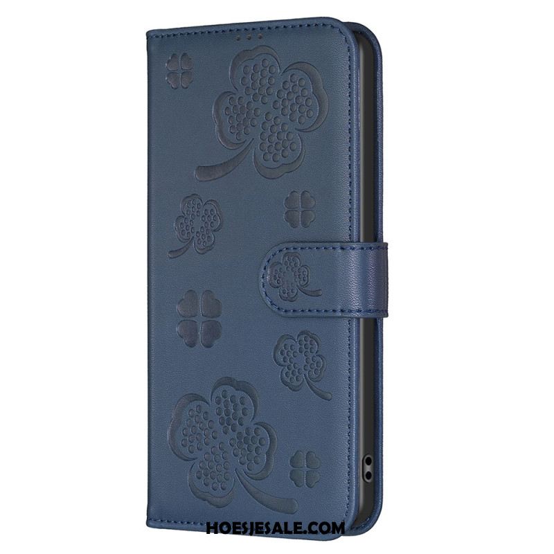 Leren Hoesje Samsung Galaxy S25 5g Edge Klaverpatroon