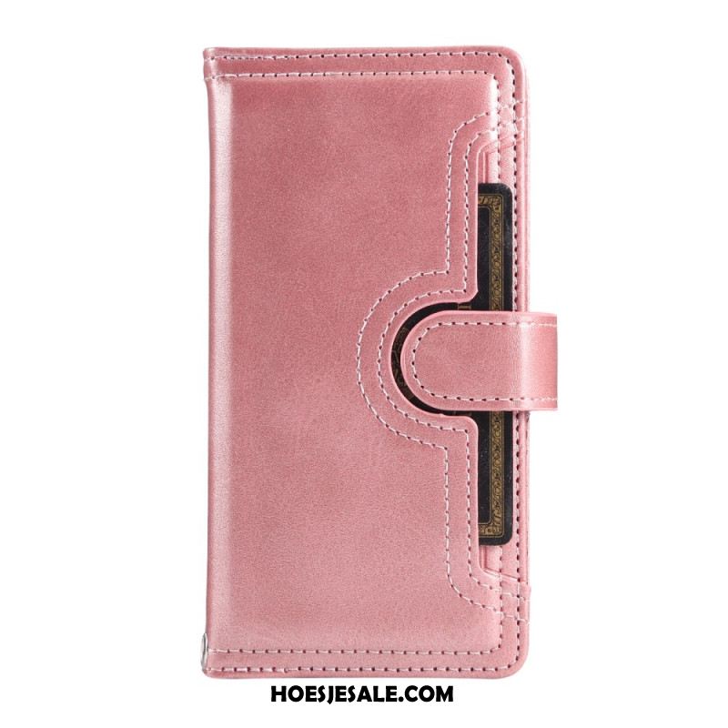 Leren Hoesje Samsung Galaxy S25 5g Edge Magnetische Portemonnee En Sleutelkoord Bescherming Hoesje