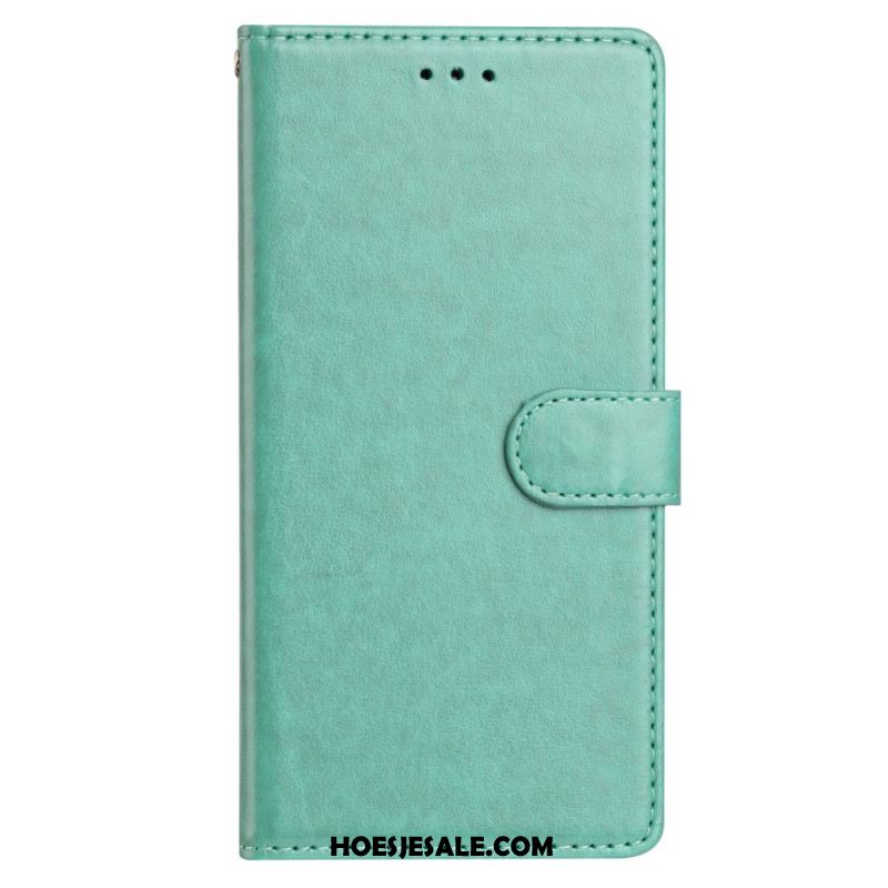 Leren Hoesje Samsung Galaxy S25 5g Effen Kunstleer Bescherming Hoesje