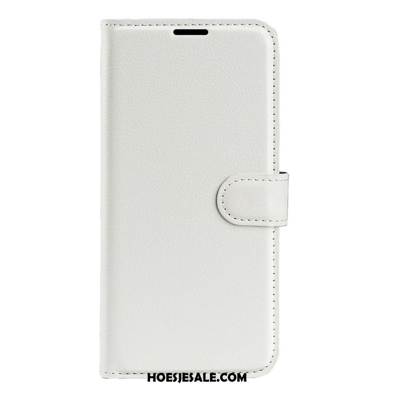 Leren Hoesje Samsung Galaxy S25 5g Klassiek Lychee-imitatieleer Bescherming Hoesje