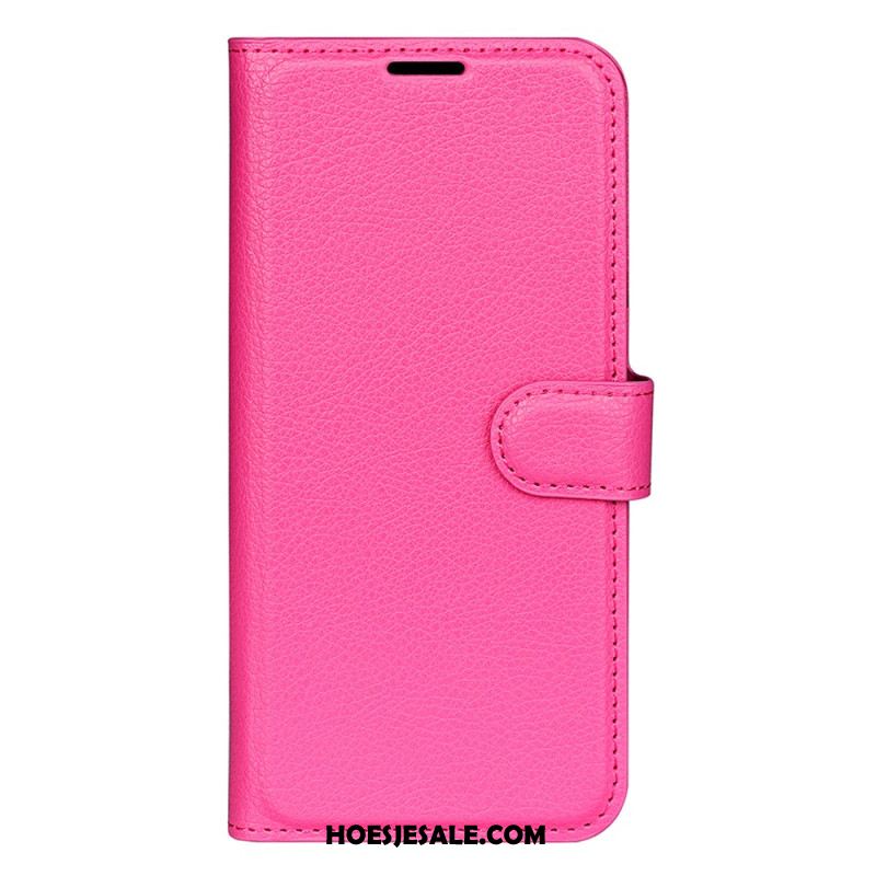 Leren Hoesje Samsung Galaxy S25 5g Klassiek Lychee-imitatieleer Bescherming Hoesje